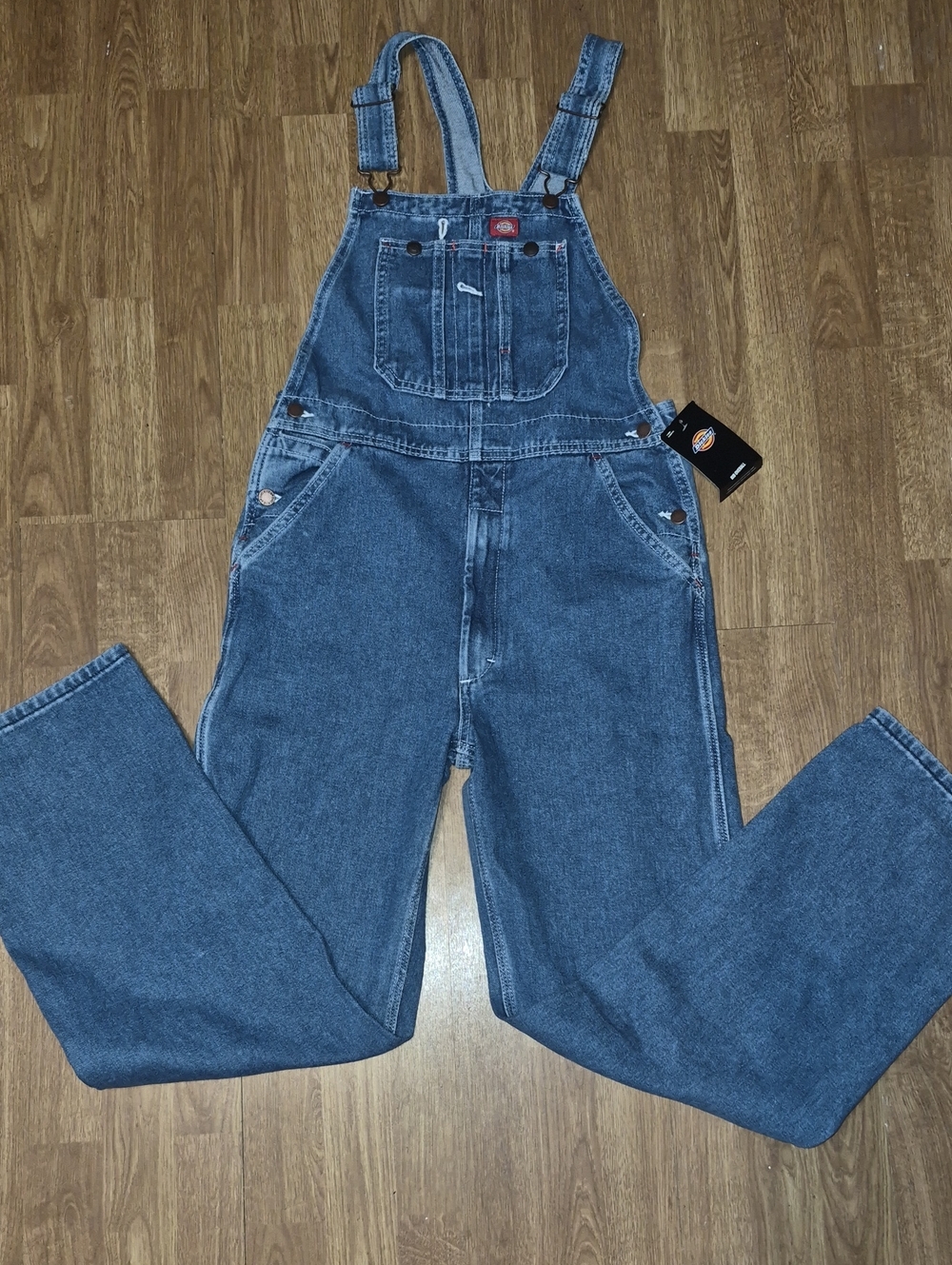 Dickies Kids Dark Blue Denim Relaxed Fit Overalls